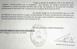 PARITARIA municipal Suspendida