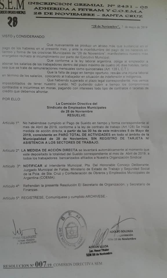 paro 28 de noviembre