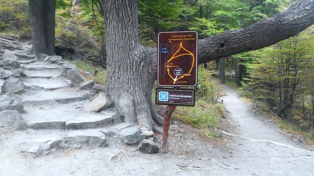 Bifurcaciones y puntos de encuentro en senderos del Parque Nacional