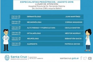 Especialistas pediátricos en Río Gallegos y Las Heras
