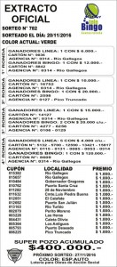 TELEBINGO 20 NOV