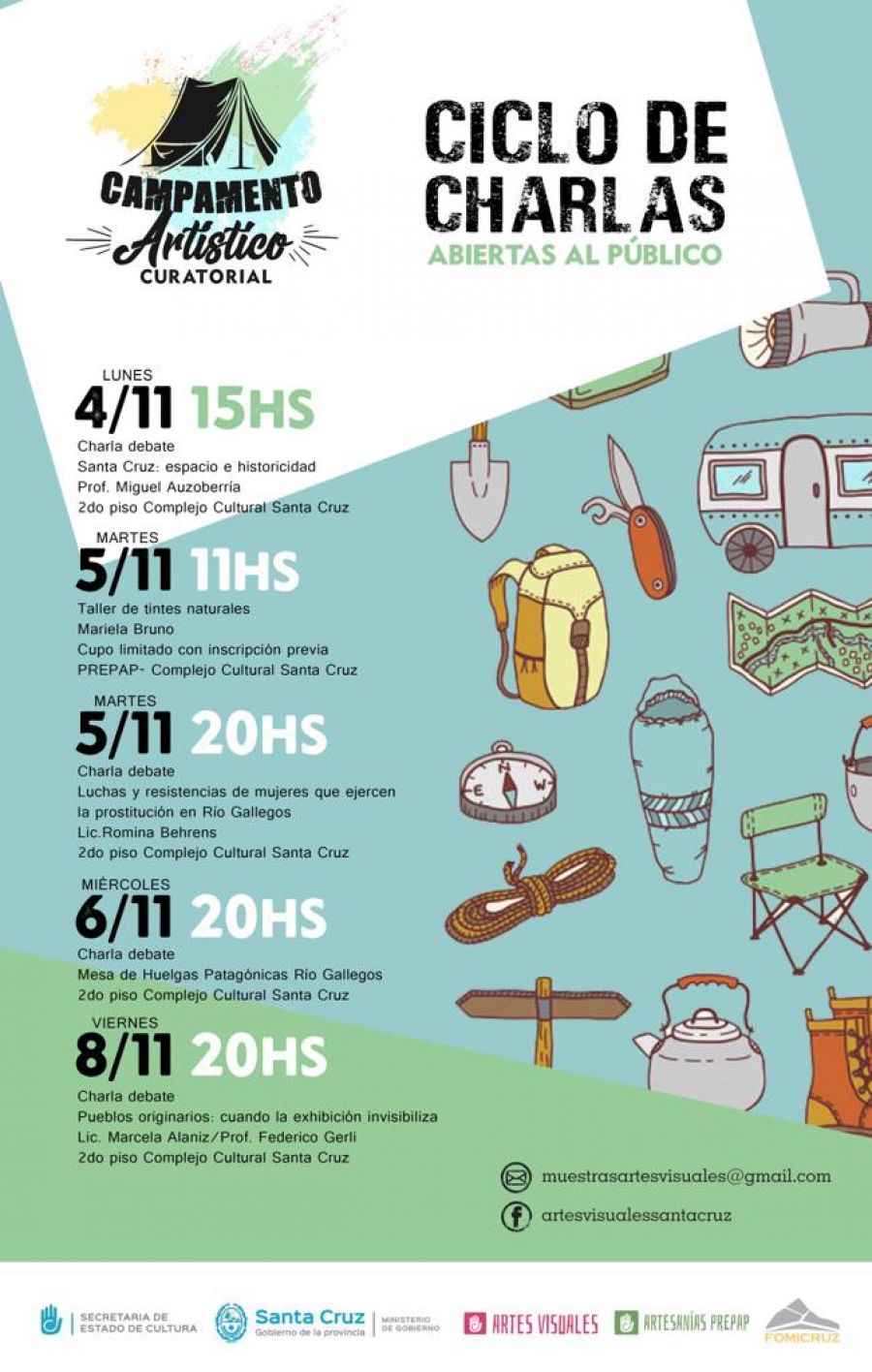 Ciclo abierto de charlas en el marco del “Campamento Artístico Curatorial Santa Cruz”